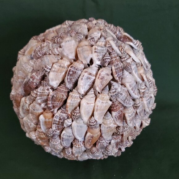 Seashell Home Decor Big Ball Sphere Sea Shell Beach Handmade - Picture 1 of 9